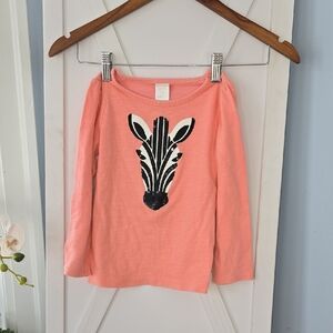 Gymboree Coral Zebra Long Sleeve Tee